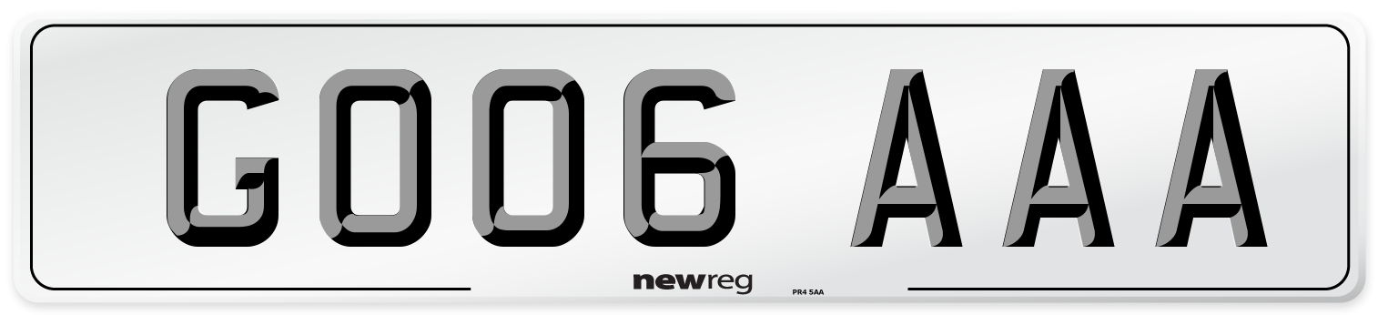GO06 AAA Number Plate from New Reg